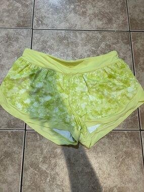 lululemon athletica Yellow Green Printed Athletic Shorts